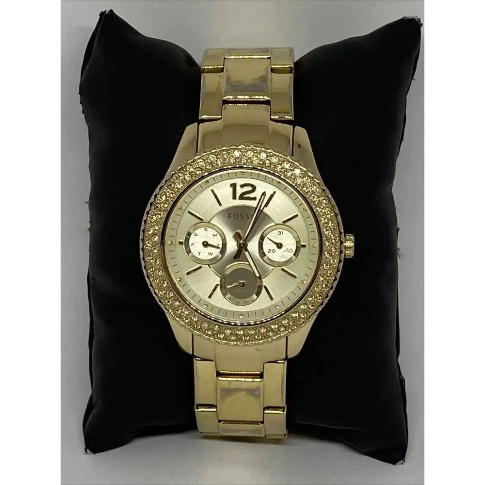 Fossil Stella ES3589 Women's Gold Stainless Steel Analog Dial Quartz Watch JK713
